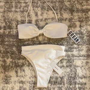 Urban outfitters texture white bikini